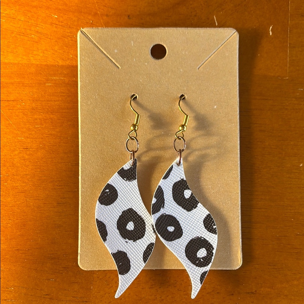 Black and White Polka Dot Earrings